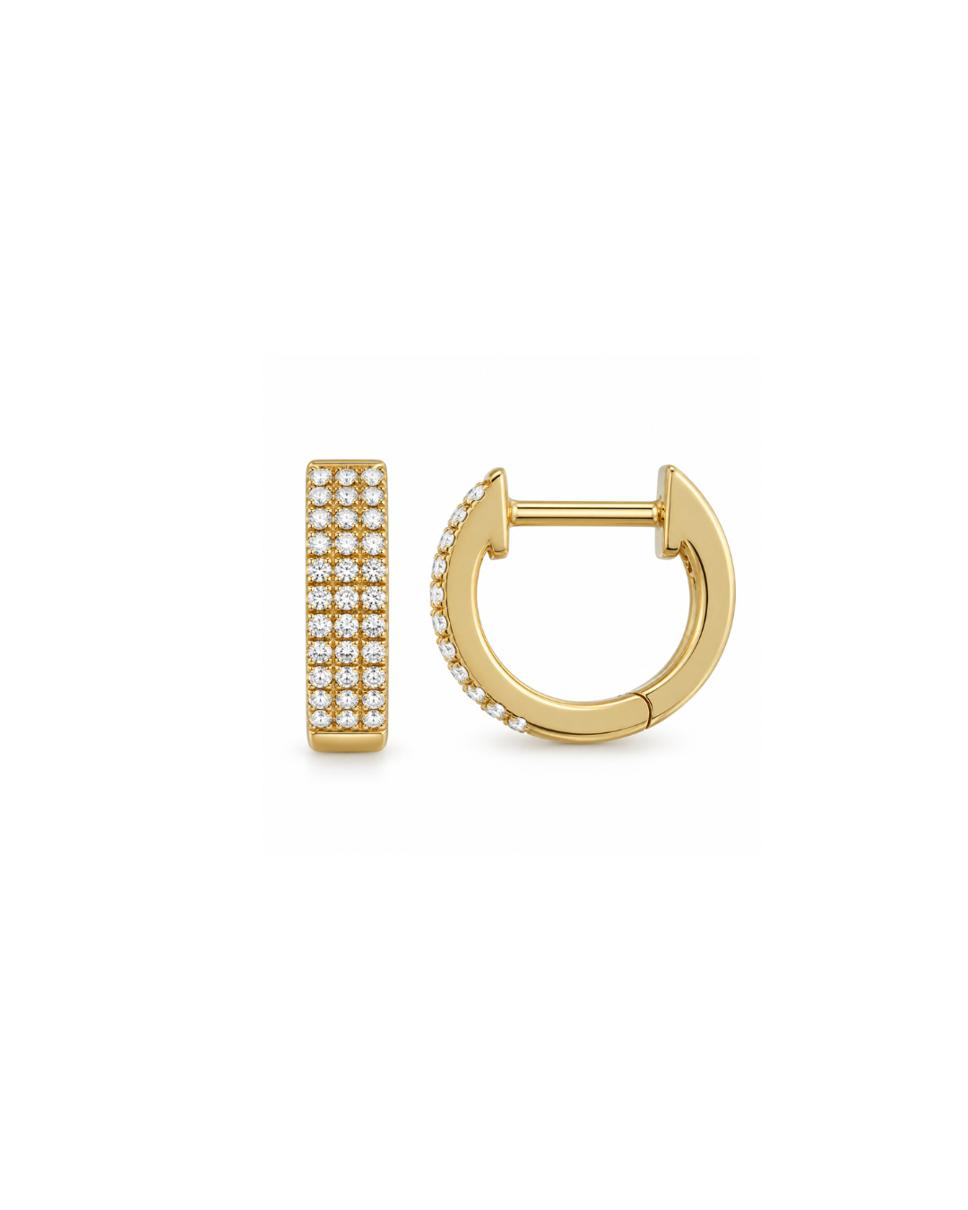 14K GOLD AND DIAMOND GIGI HOOP EARRINGS