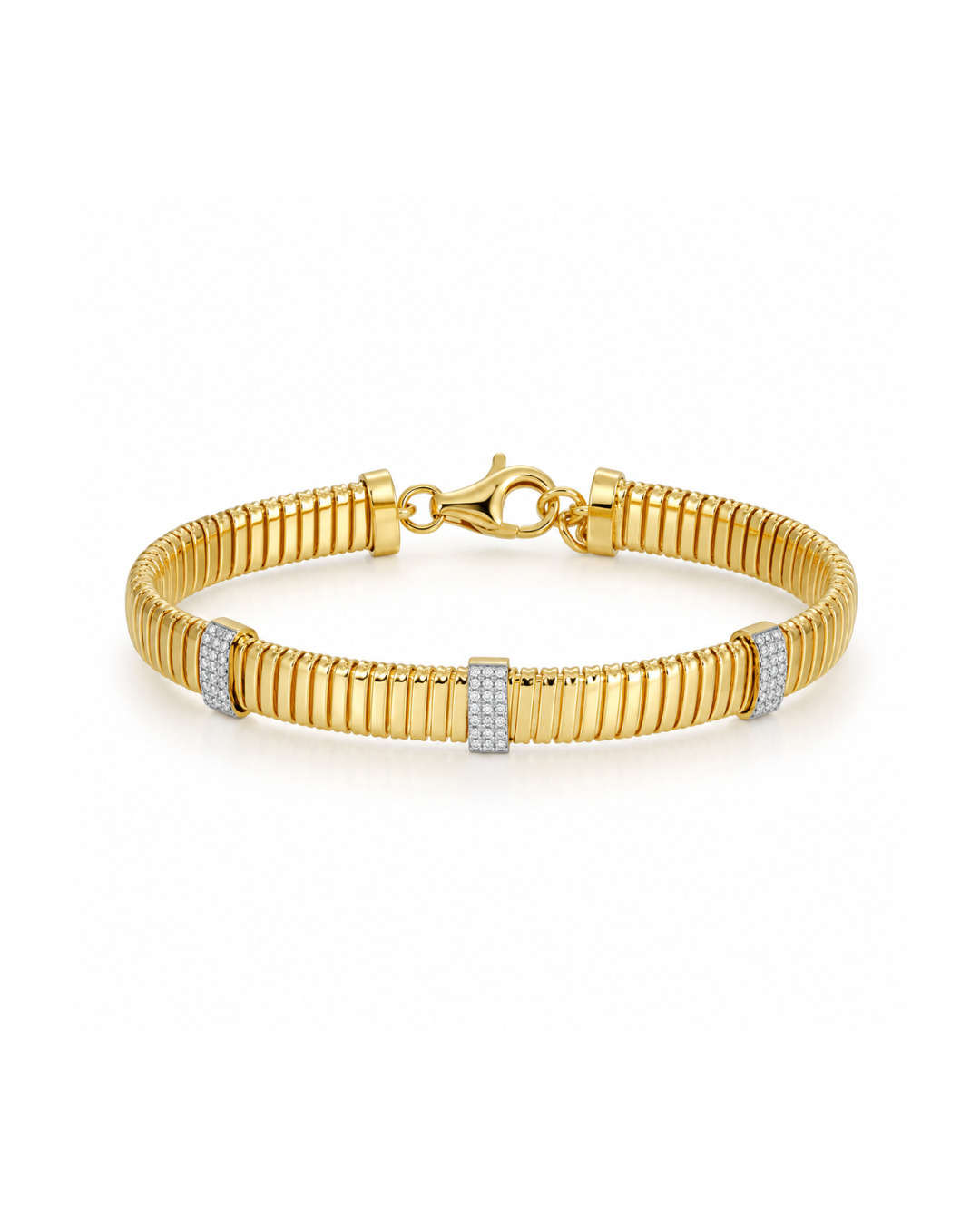 14K GOLD DIAMOND OMEGA BRACELET