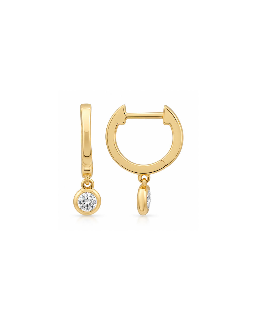 BEZEL DIAMOND DROP HUGGIES