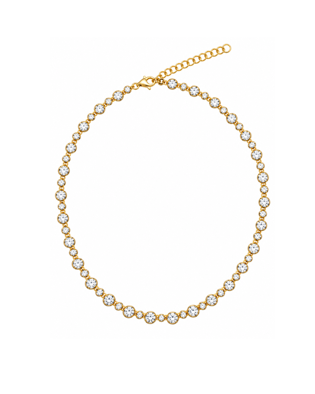 14K GOLD AND DIAMOND GEORGIAN SET TENNIS NECKLACE 5ct