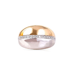 14K Yellow & White Gold Bold Two-Tone Diamond Ring