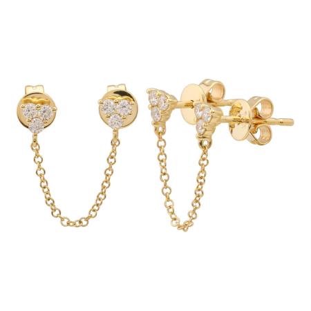 TRILLIUM DIAMOND CHAIN EARRING