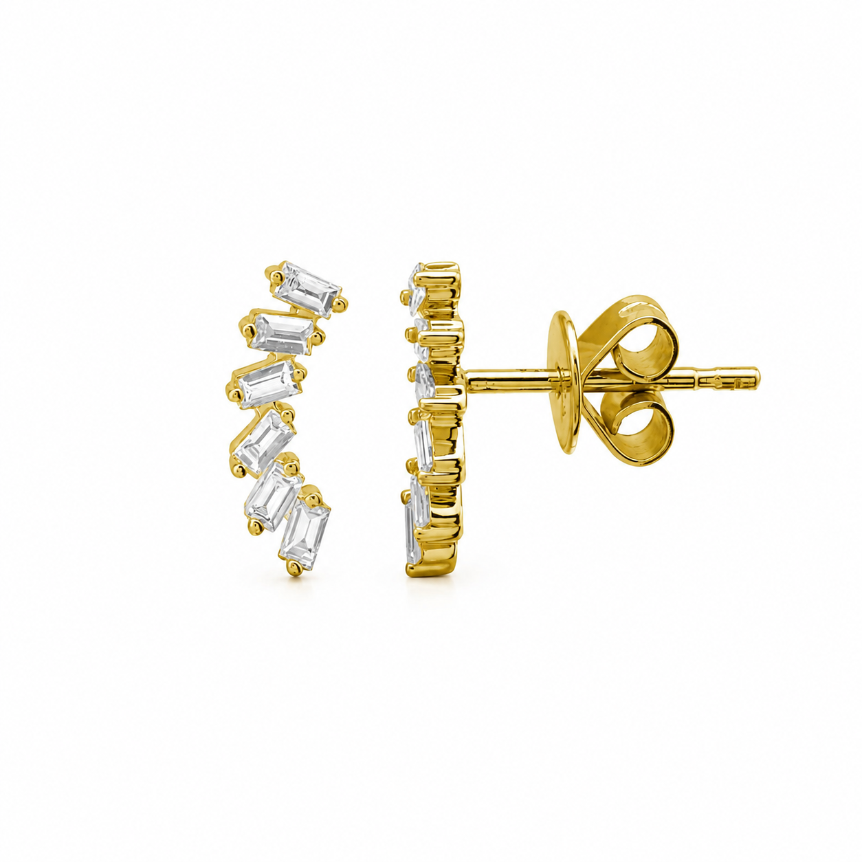 ELISSA BAGUETTE DIAMOND STUDS