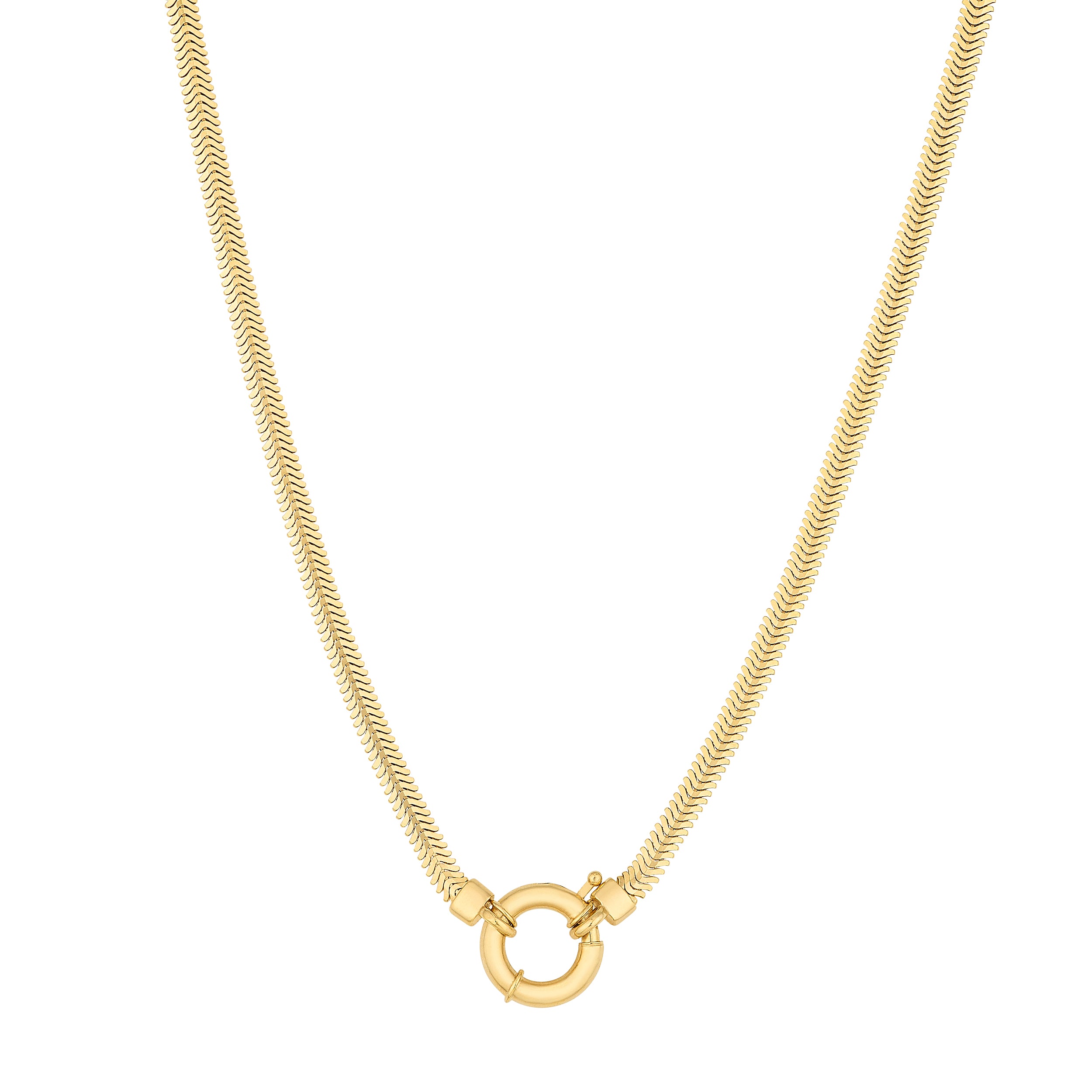 14K GOLD SNAKE CHAIN WITH FANCY CLASP